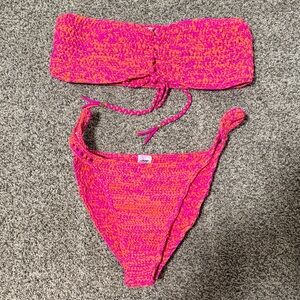Pink and Orange Women Swim Bikini